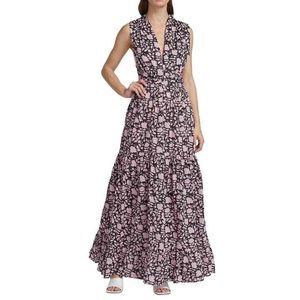 Hannah Artwear Hand Printed Chloe Maxi Dress in Viniti Size 1 US 4